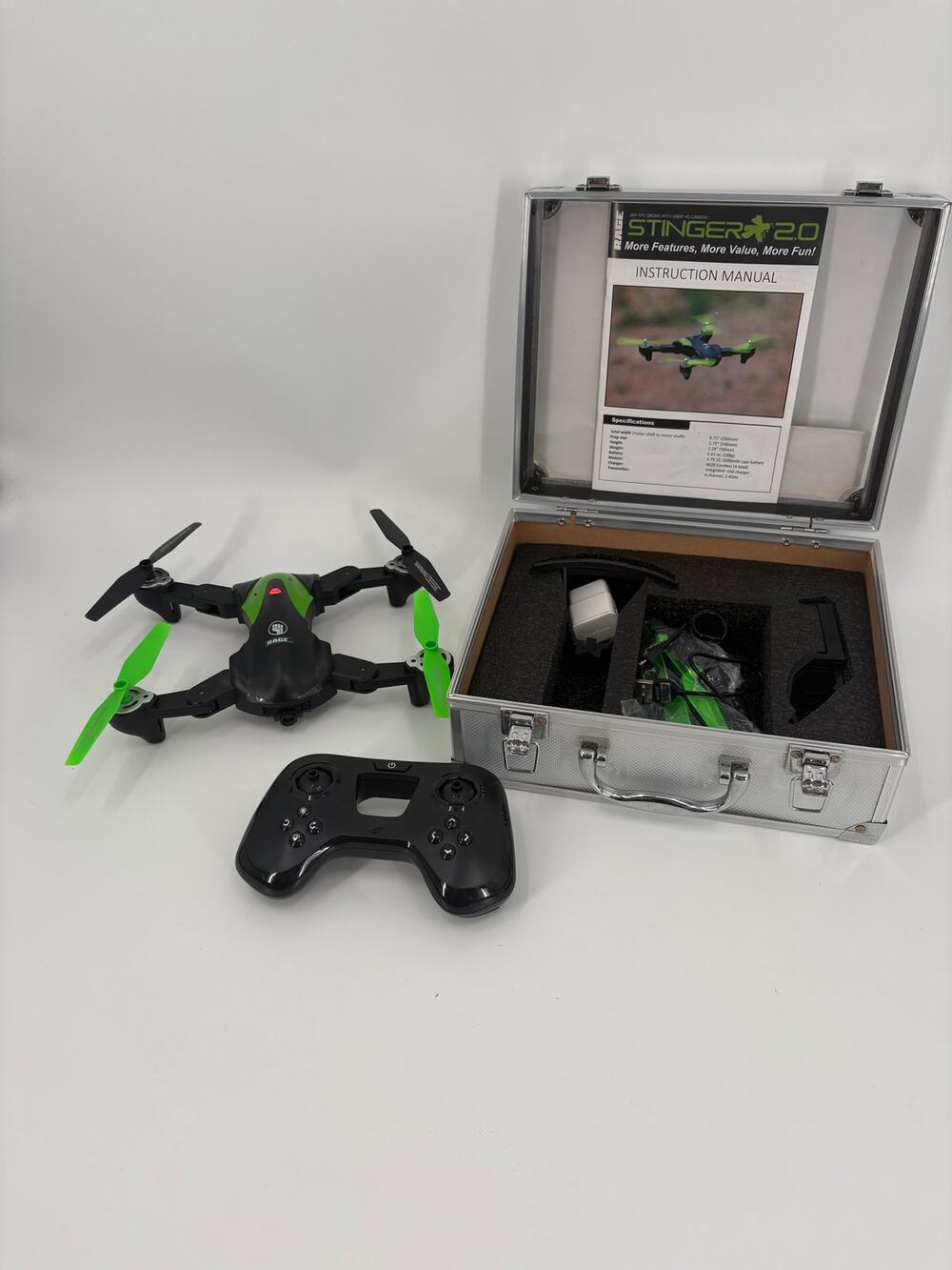 RAGE Stinger 2.0 RGR4400 FPV WiFi Drone 1080p HD Camera w/ Case & Controller